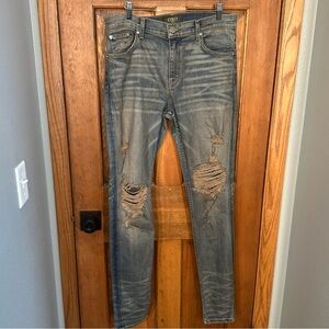 ORO Los Angeles Size 32 Distressed Skinny Jeans Grunge‎ Designer EUC